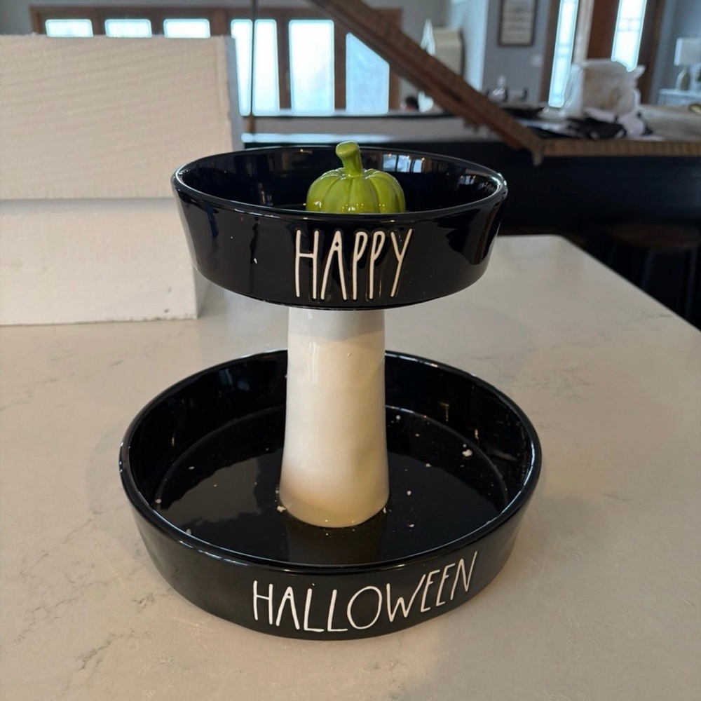 Rae Dunn Black Halloween Tiered Tray